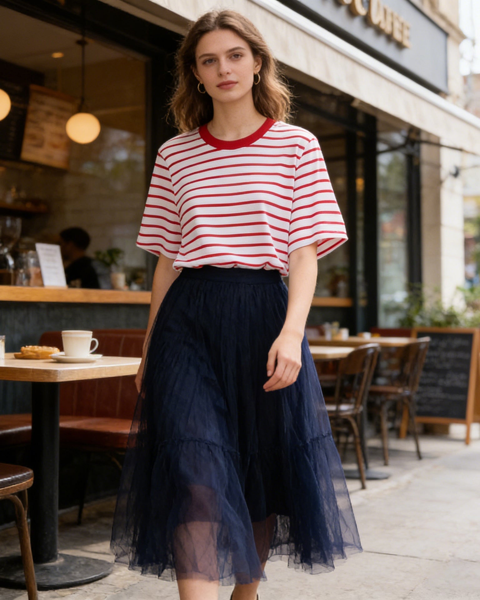 Loose-Fit Striped Crew-NeckT-Shirt