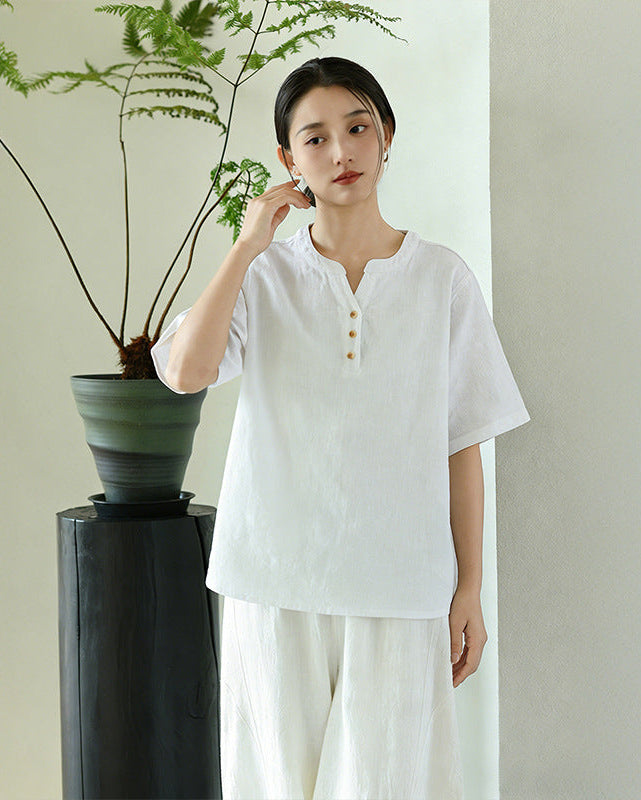 Breathable V-Neck Loose T-Shirt