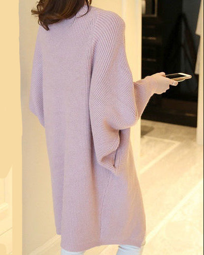 Bat Sleeve Knited Long Cardigan