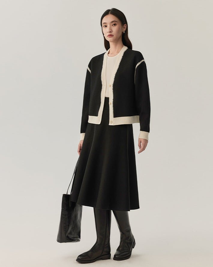 Solid Color Simple Midi Skirt