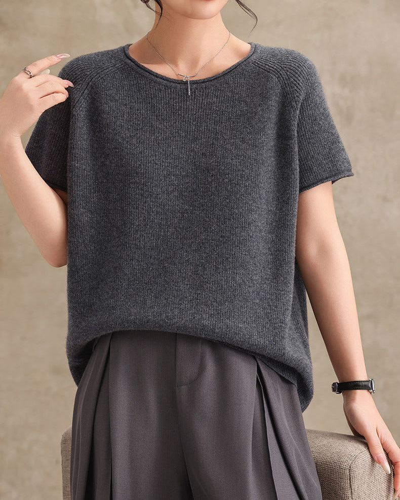 Crew Neck Versatile Casual Knit Sweater