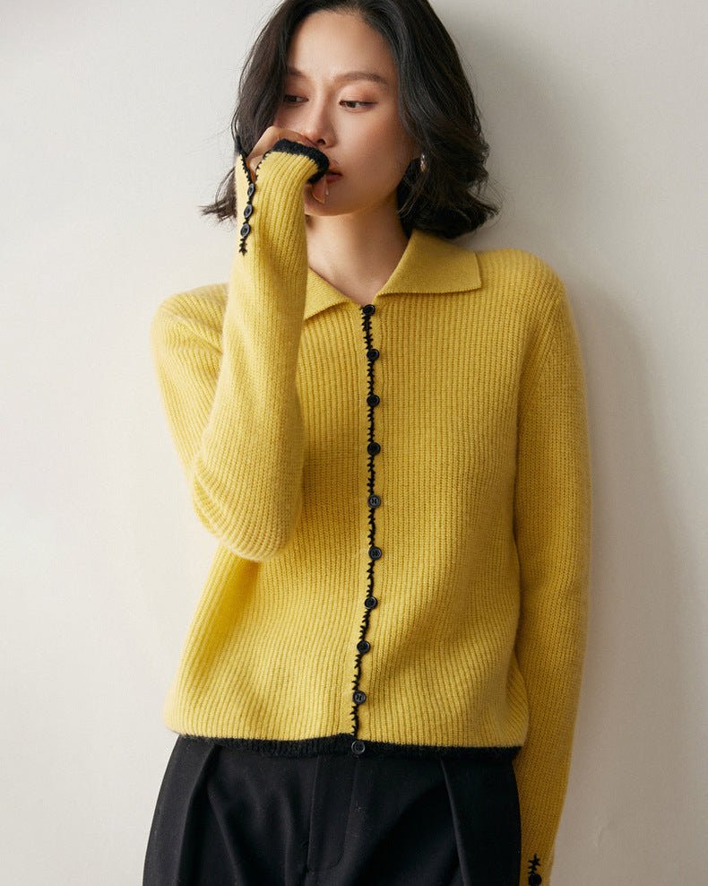 Cashmere Button-Down Knitted Chanel-Style Sweater