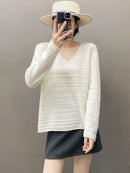 Cashmere V-Neck Loose-Fitting Versatile Sweater