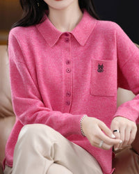 Wool Embroidered Pocket Sweater
