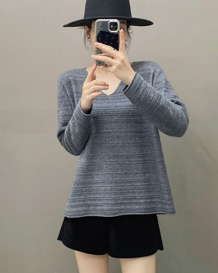 Cashmere V-Neck Loose-Fitting Versatile Sweater