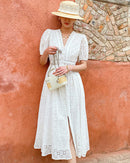 Pure Cotton High-Waisted Button-Down Dress