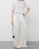 High-Waisted Striped Casual Wide-Leg Pants