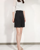 High-Waisted Casual Suit Shorts