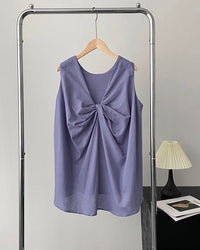 Loose Sleeveless Back-Knotted Vest