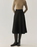 Solid Color Simple Midi Skirt