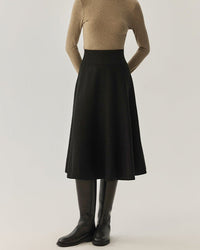 Solid Color Simple Midi Skirt