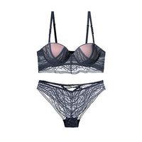 French-style padded push-up bra set