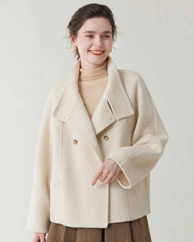 Double-Faced Wool Coat Short Style