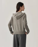 Sheep Wool Hooded Knit Pullover Sweater