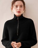 Half-Zip Thick Cashmere Wool Sweater