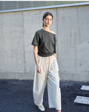 Relaxed Boat Neck Cotton Tee