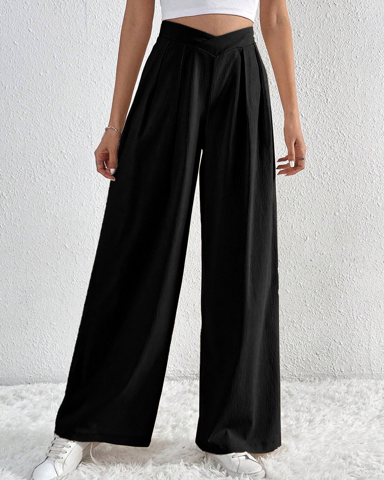 Pleated Casual Loose Wide-Leg Pants