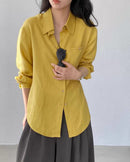 Loose-Fit Linen-Blend Button-Down Shirt