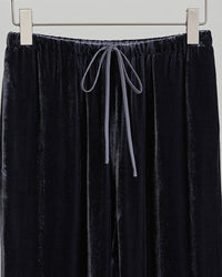 High-Waisted Wide-Leg Silk Velvet Pants