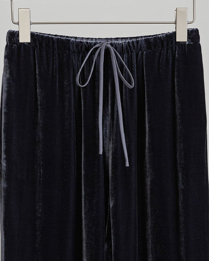 High-Waisted Wide-Leg Silk Velvet Pants