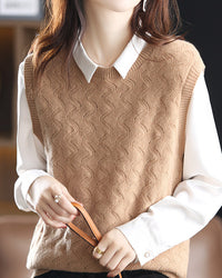 Crewneck Wool Knitted Vest