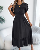 Casual Short-Sleeved Slim-Fit Long Dress