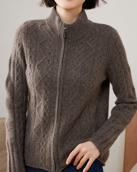Cashmere Zipper Knit Coat