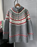 Vintage Jacquard Christmas Cardigan Sweater