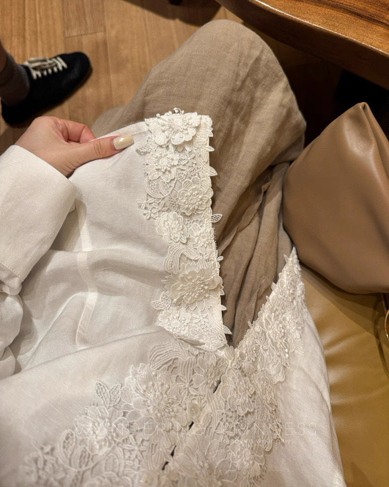 Linen Blend 3D Embroidered Shirt