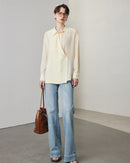 Simple Solid Color Silk Shirt