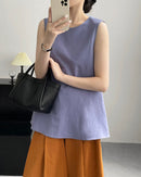Loose Sleeveless Back-Knotted Vest