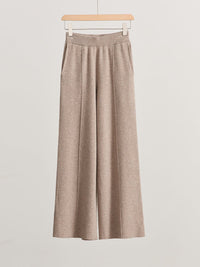 Wool Straight Leg Casual Trousers