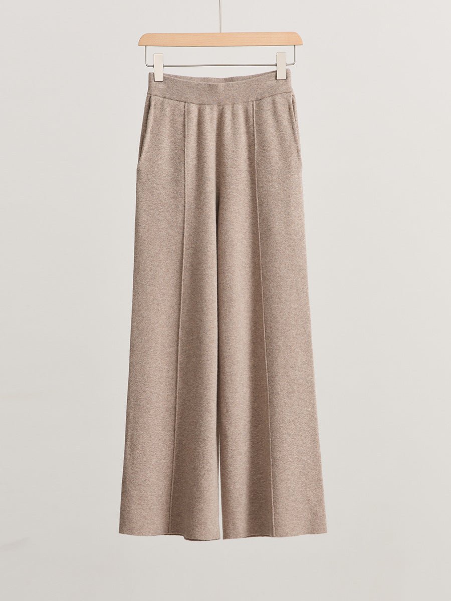 Wool Straight Leg Casual Trousers