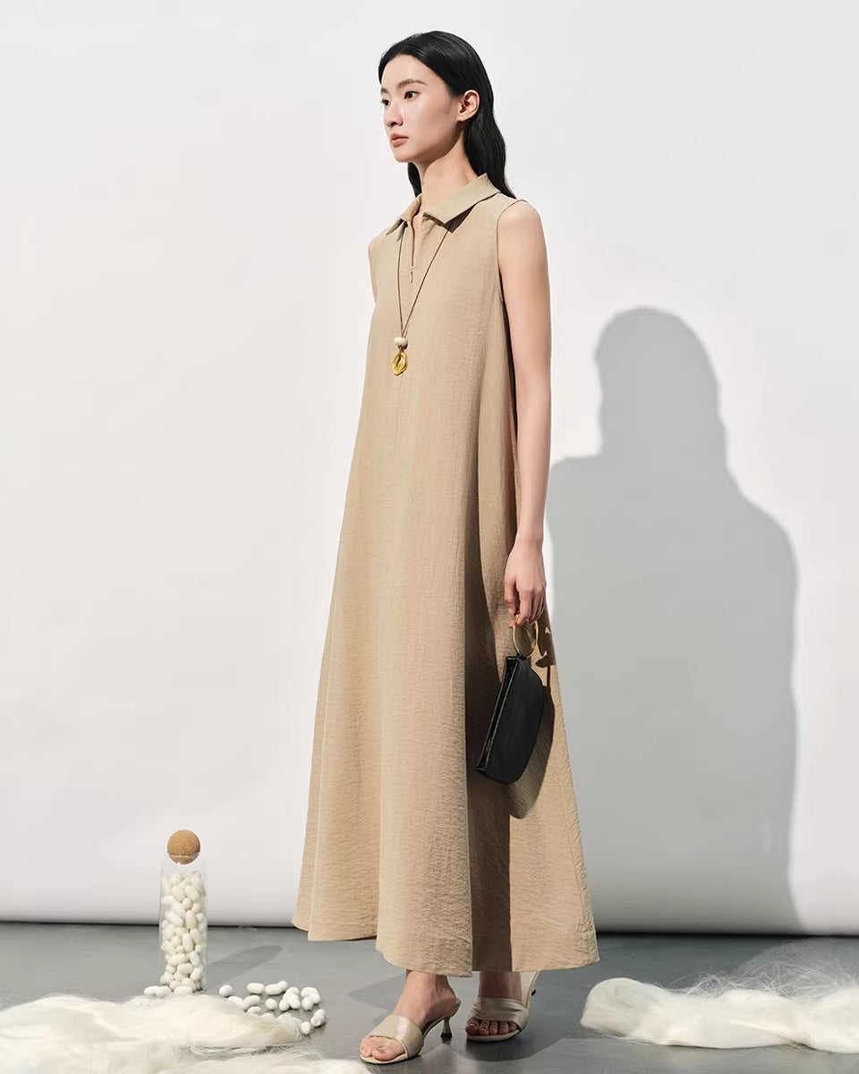 New Loose-Fit Sleeveless Silk Dress