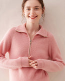 Half-Zip Thick Cashmere Wool Sweater