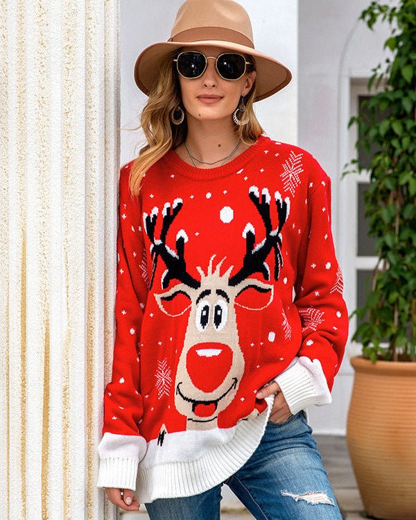 Reindeer Jacquard Knit Sweater