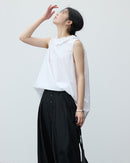 Ruffled V-Neck Button-Down Shirt