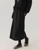 High-Waisted Stretch Wool Skirt