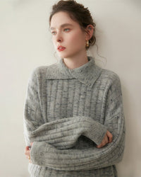 Cashmere Irregular Turtleneck Sweater
