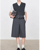 Casual Double-Waisted Five-Quarter Shorts