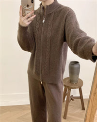 O Neck Sweater & Wide Leg Pants TrackSuit