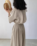 Loose-Fit Linen-Blend Button-Down Shirt