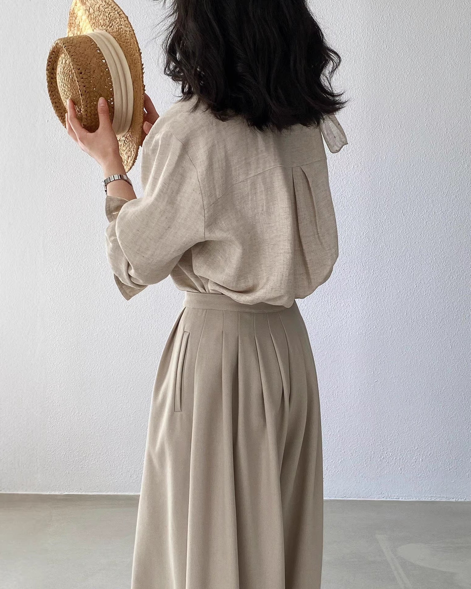 Loose-Fit Linen-Blend Button-Down Shirt
