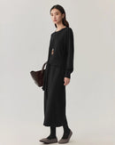 Wool Crew Neck Knit Dress