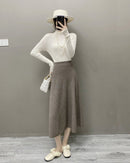 High-Waisted Soft A-Line Cashmere Skirt