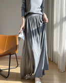 Solid Color Loose Knit Skirt