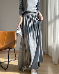 Solid Color Loose Knit Skirt