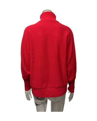 High-Neck Batwing Sleeve Christmas Knit Sweater
