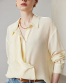 Simple Solid Color Silk Shirt