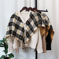 Fake Two-pieces Patchwork Shawl Sweater
